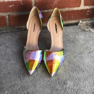 J CREW Elsie hologram d'Orsay pumps